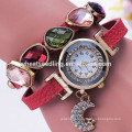 various decorative gem on teen lady fashion wrist watch